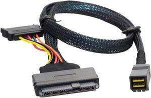 U.2 U2 SFF-8639 NVME PCIe SSD Cable for Mainboard SSD M.2 SFF-8643 Mini SAS HD 50CM