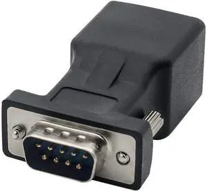 DB9 RS232 Male Port to RJ45 Female Connector Card DB9 Serial Port Extender to LAN CAT5 CAT6 RJ45 Network Ethernet Cable Adapter