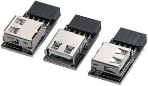 USB 2.0 9Pin/10Pin Front Panel Header USB 9pin to Type A Adapter 3 Pack