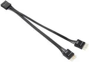 Motherboard USB Splitter, USB2.0 9-Pin USB Splitter 1-in-2, USB Motherboard Adapter 9Pin Line Expansion Cable USB Splitter for Computer Motherboards, NZXT, USB Header Splitter Length 17.6 cm.