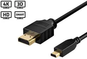 Micro HDMI to HDMI Cable,  High-Speed HDMI to Micro HDMI HDTV Cable - 3.3FT Supports Ethernet, 3D, 4K and Audio Return
