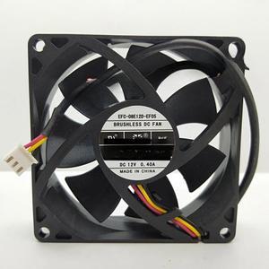 EFC-08E12D-EF05 8cm 80mm DC 12V 0.40A 80 * 25mm Three-Wire Elevator Inverter Cooling Fan Dual Ball Bearing