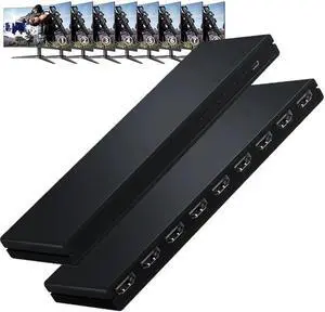 1x8 HDMI Splitter 1 in 8 Out HDMI Splitter Audio Video Distributor Box Support Full HD 3D 4K 30Hz for Projector HDTV STB DVD PS3(USB Power Cable) (1x8)