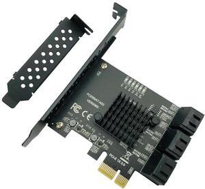 PCI express to 6 Ports SATA Controller SATA 3 III 3.0 6Gbps to PCI-e x1 Card Adapter PCIe SATA3 Expansion Card Riser For Windows