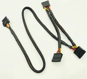 Black Sleeved 5Pin to 3*SATA Modular Power Supply Cables Adapter PSU SATA Power Cable for OCZ ZT/GreatWall 88CM