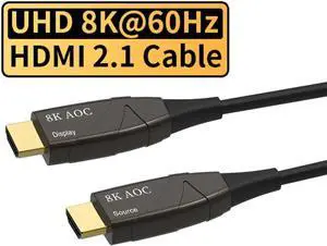 Ultra AOC High Speed HDMI Cable - 6.6 Feet - Black, 8K@120Hz, Dynamic HDR, 48Gbps, Fiber Optic, Earc, AOC, Ycbcr 4 Ultra AOC High Speed HDMI Cable - 6.6 Feet - Black, 8K@120Hz, Dynamic HDR, 48Gbps, Fiber Optic, Earc, AOC, Ycbcr 4