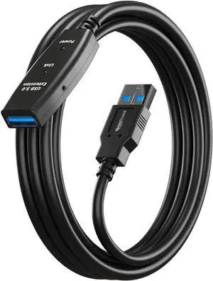 USB 3.0 Active Extension Cable 16 Feet, Type A Male to Female Extender Cord, USB Repeater Cable with 1 Signal Boosters , for Laptop, Hard Drive, Printer, Webcam, Xbox, VR, PS4