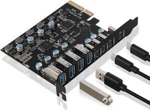 USB 3.2 PCI-e Expansion Card 8-Port(4X USB C - 4X USB A), PCI-e to USB 3.2 Gen2 HUB Adapter Superspeed 10Gbps, Fits PCI Express x4, x8 or x16 socket.