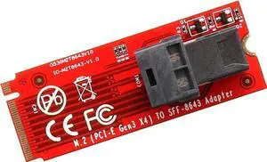 M.2 Mini-SAS HD to U.2 Cable (SFF-8643 to SFF-8639) Connector for U.2 PCIe-NVMe SSD U2 U.2 Kit Cable Included SI-ADA40121