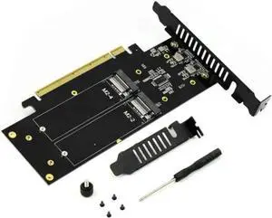 M.2 X16 to 4X PCIE 4.0 GEN4 Expansion Card Supports NVMe M.2 m Key 2280 up to 32Gbps for VROC NVMe Raid