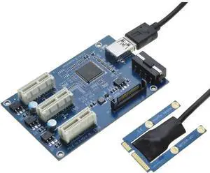 Mini PCIe 1 to 3 PCI express 1X slots Riser Card Expansion adapter Mini ATX Laptop to PCI-e Port Multiplier