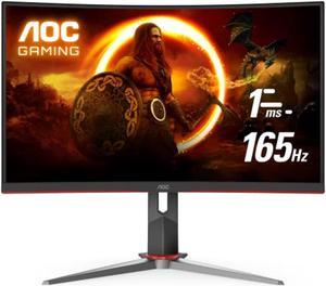 AOC 32" Curved Frameless Gaming Monitor 2K QHD, 1500R Curved VA, 1ms, 165Hz, FreeSync, Height adjustable, 3-Year Zero Dead Pixel Guarantee (CQ32G2S)