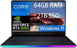 MSI GE76 Raider 17 Gaming Laptop 173 FHD 1920 x 1080 144Hz Intel Core i711800H 8 Core NVIDIA GeForce RTX 3060 6GB 64GB DDR4 2TB PCIe SSD WiFi6 Windows 11