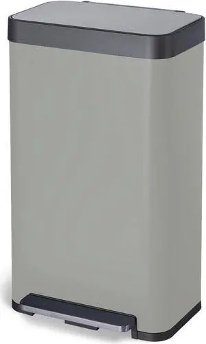 Home Zone Living 18.5 Gallon Kitchen Trash Can, Tall Stainless Steel Body Design, 70 Liter Capacity, Ocean Fog, Virtuoso Series