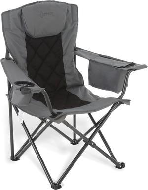 ARROWHEAD OUTDOOR Portable Folding Camping Quad Chair w/ 6-Can Cooler, Cup & Wine Glass Holders, Heavy-Duty Carrying Bag, Padded Armrests, Headrest & Seat, Supports up to 450lbs, USA-Based Support