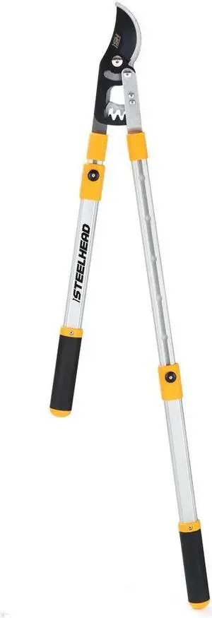 STEELHEAD Heavy-Duty 27-40" Adjustable Gear-Bypass Limb & Branch Lopper, Telescoping Extendable Handles, Ratcheting, Cuts Up to 1-3/4, Secateurs, Shock-Absorbing, Effort-Saving, USA-Based Support