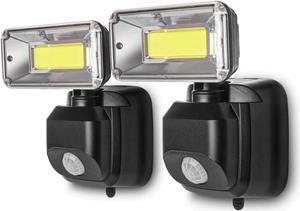 Home Zone Security Battery Powered Motion Sensor Light - Wall Mountable LED Light with No Wiring Required (2-Pack)
