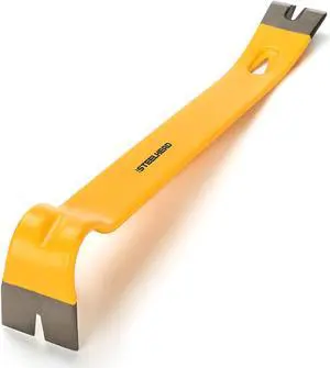 STEELHEAD 15" Heavy-Duty Flat Pry Bar, Integrated Nail Puller, Rust & Corrosion Resistant Enamel Finish, Ultra-Durable Forged Heat-Treated Carbon Steel, Crow Bar, Wrecking Bar, Flat, USA-Based Support