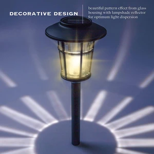 Landia Home Solar Pathway Lights - Stainless Steel with Decorative Glass Large Size Solar Lights for Outdoor, Black (4-Pack) Landia Home Solar Pathway Lights - Stainless Steel with Decorative Glass Large Size Solar Lights for Outdoor, Black (4-Pack)