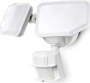 Home Zone Security Motion Sensor Security Light - Outdoor Weatherproof 5000K LED Frosted Lens Flood Lights