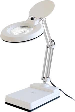 Magnifying Glass with Light and Stand, KIRKAS 2-in-1 Stepless Dimmable LED  Magnifying desk Lamp with Clamp, 3 Color Modes Lighte