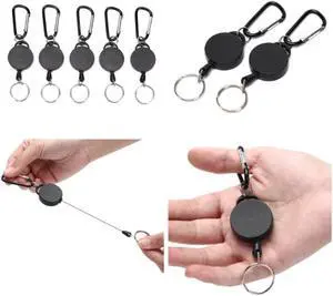 LLavero de cuerda de alambre de acero resistente, accesorio deportivo retráctil de retroceso, alarma, Antipérdida, esquí, tarjeta de identificación, correa para teléfono