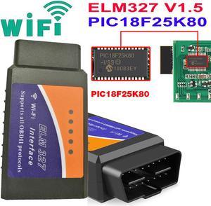 Greatest ELM327 V1.5 OBD2 WIFI Car Diagnostic Tool ELM 327 OBD II Scanner Chip PIC18F25K80 Wireless Work Android/IOS/Windows