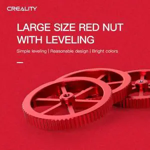 CREALTIY 3D Ender-3/Ender-6 Printer Accessories 4Pcs/Bundle Large Size Red Heated Bed Aluminum Hand Twist Leveling Nut