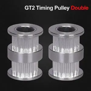 GT2 Timing Pulley Double 20 Teeth Round Headed Synchronous Wheel Gear 20 teeth Bore 5/8mmFor Belt 3D Printer Parts