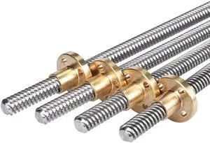 T8 Lead Screw 350/380MM with Copper Nut  OD 8mm Pitch 2mm Thread 8mm Length 350mm trapezoidal spindle screw For 3D Printer parts