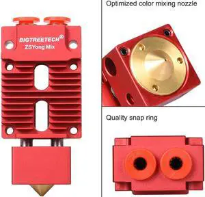 BIGTREETECH 2 IN 1 OUT Hotend Multi Color 3D Printer Parts J-head Hotend 12V/24V 1.75mm Filament for Titan Bulldog MK8 Extruder