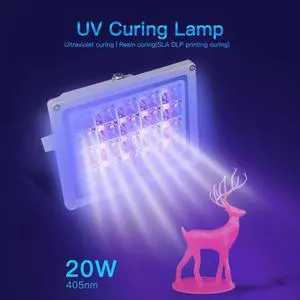 CREALITY 3D Printer Parts UV Curing Light Kit High Energy Lamp 20W Ultraviolet &SLA DLP Printing Curing