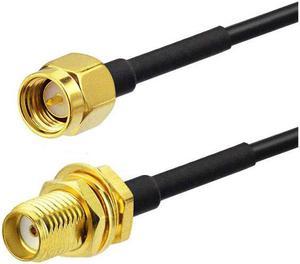 RP-SMA SMA Connector Male to Female Extension Cable Copper Feeder Wire for Coax Coaxial WiFi Network Card RG174 Router Antenna