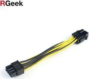 RGEEK 10CM PCIe 6pin to 8pin Adapter, PCI-e 6-pin Male to 8-pin Female Converter for PCI Express 8pin powered GPU Video Card RGEEK 10CM PCIe 6pin to 8pin Adapter, PCI-e 6-pin Male to 8-pin Female Converter for PCI Express 8pin powered GPU Video Card