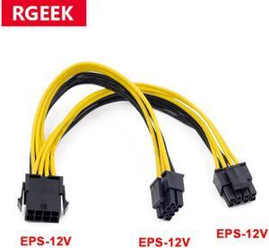 RGEEK EPS CPU 12V 8Pin Female to Dual 8Pin (4+4)Pin EPS 12V Male Motherboard Power Supply Cable Y Splitter Adapter Sleeve