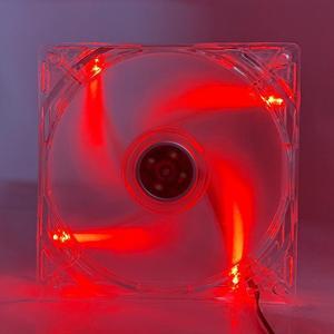 12cm 120mm LED Mute Case Fan A1225M12S 120X120X25 DC 12V 3-Pin LED Red Light Emitting Computer Fan