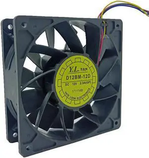 Replacment D12BM-12D For YLFan 12038 12V 4-Pin PQM Temperature Control Cooling Fan 12cm Max Airflow Rate Fan 2.3A
