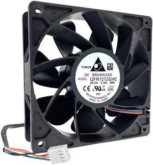 Delta QFR1212GHE,High Speed Bitcoin GPU Miner Mining Cooling Fan 120X120X38mm DC 12V 6000RPM Dual Ball Bearing PWM 4P