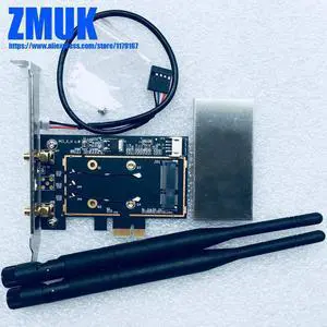 Desktop Mini PCI Express Adapter Card w/ Antennas For Mini-PCIE WiFi WLAN Card