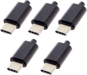 NGFF 5pcs/lot DIY 24pin USB Type C USB-C Male OTG Host Type 5.1k Resistor with Black Housing Cover