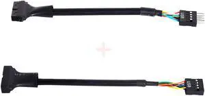 CY USB 3.0 20pin Housing Header Female Cable Reversible for Motherboard to 2pcs USB 2.0 9Pin