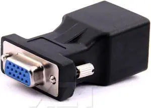 10pcs/Lot Hot Selling VGA Extender Male To Lan Cat5 Cat5e RJ45 Ethernet Female Adapter RJ45 to VGA adpater