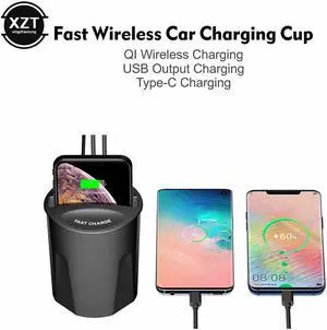 10W Fast Wireless Charger Car Charger Cup for IPhone 11 Max Pro XS XR/X/8 SAMSUNG S9/S8/Note10/Note9 Car Cup Charging Holder