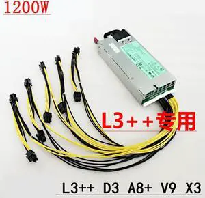 Miner PSU For R4 L3++ X3 D3 V9 A8+ 10*6P 1200W Mining Power Supply HSTNS-PL11 490594-001 438203-001 498152-001