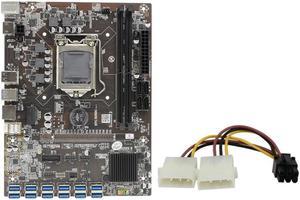 B250C BTC Mining Motherboard 12 USB3.0 to PCI-E 16X Graphics Slot LGA 1151 DDR4 DIMM with 6PIN to Dual 4PIN Power Line