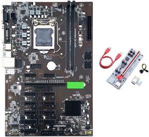 BTC B250 Mining Motherboard with VER010X PCIE Riser 12XGraphics Card Slot LGA 1151 DDR4 USB3.0 for BTC Miner Mining