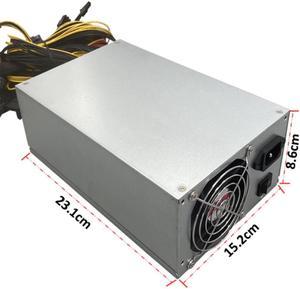 2000W Server Power Supply 180V-260V ETH Bitcoin Mining Power Supply 90% Efficiency Support 8 GPU Card Riser Antminer