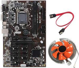 B250 Motherboard 12 PCIE Graphics Slot LGA 1151 Interface DDR4 RAM SATA3.0 USB3.0 BTC Mining Motherboard with CPU Fan