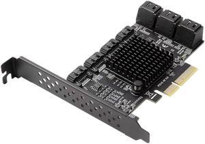 PCI-E 4X to 10-Port SATA 3.0 Expansion Card Computer Desktop Solid State Mechanical Hard Drive Card Supports 32TB