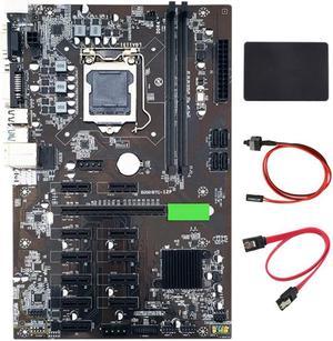 B250 BTC Mining Motherboard 12 PCIE 16X Graph Card LGA1151 with SATA SSD120G+Switch Cable +Switch Cable Support DDR4